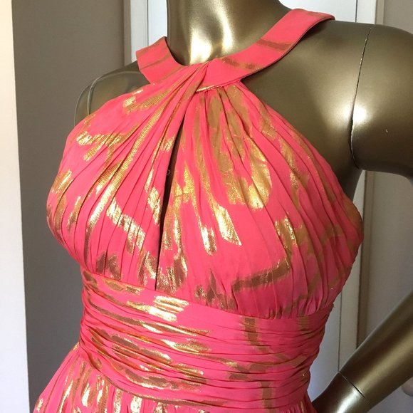 AIDAN MATTOX Metallic Silk Organza Gown 💫 - Picture 5 of 11